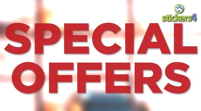 Large SPECIAL OFFERS Shop Window Sticker - Red on Clear Promotions