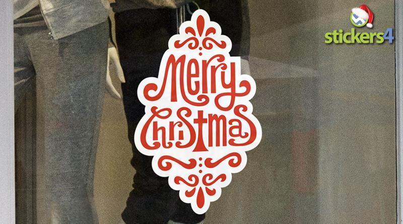 Merry Christmas Motif - Red &amp; White Christmas Window Display