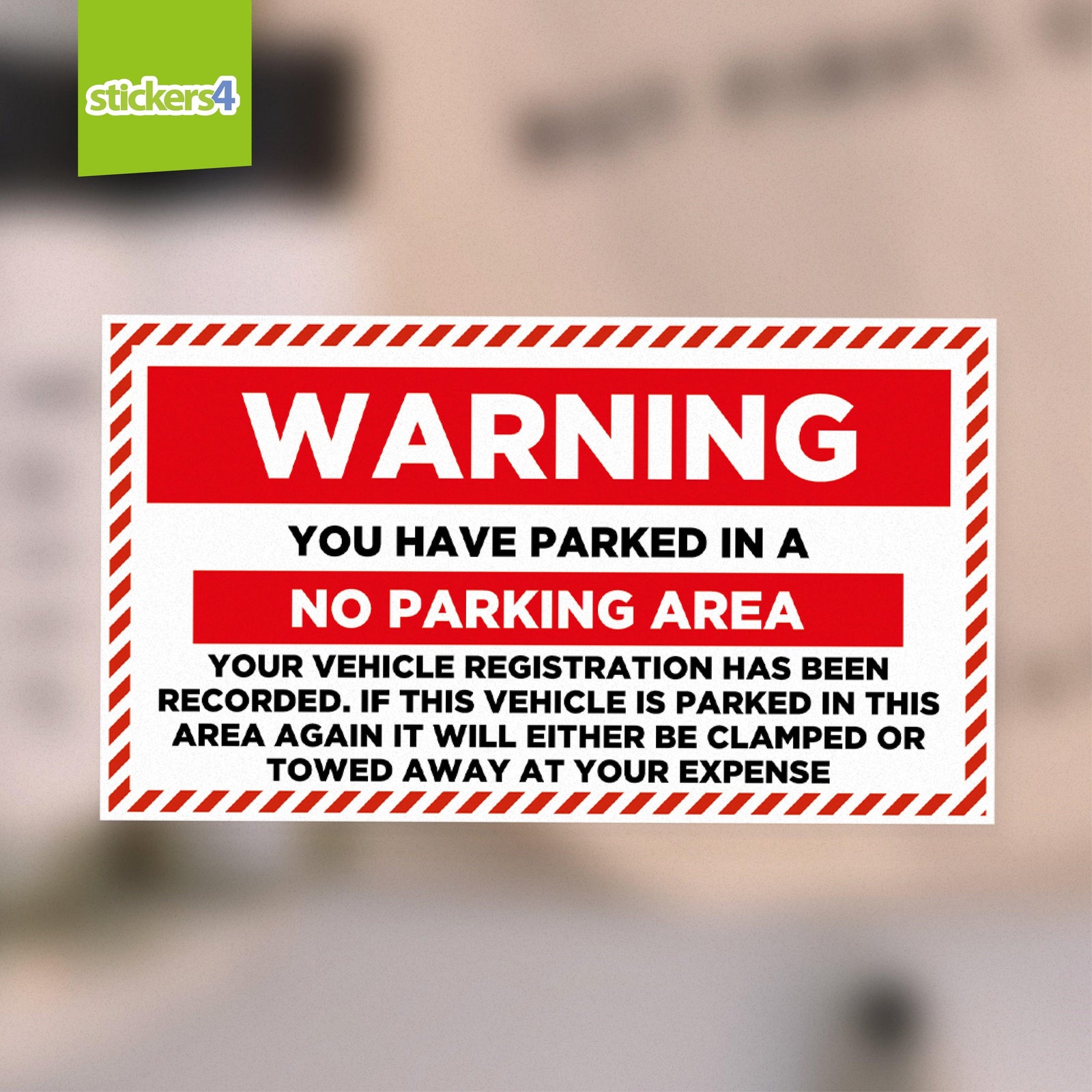 Warning Sticker - No Parking Area Your Business