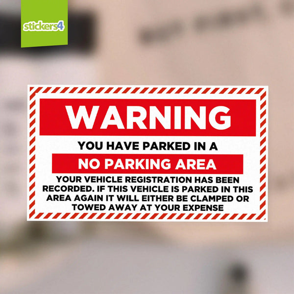 Warning Sticker - No Parking Area Your Business