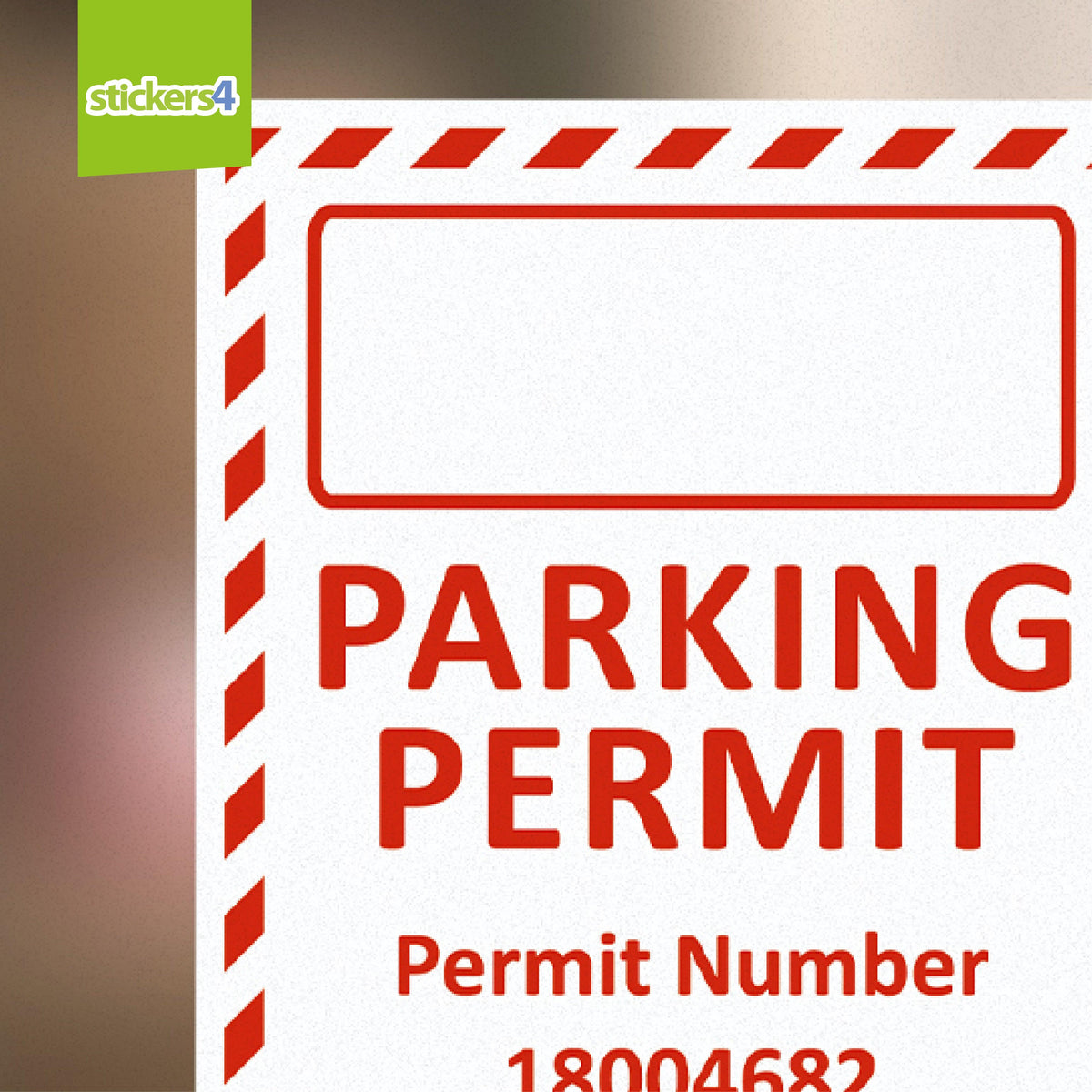 Parking Permit Window Sticker (Red Chevron) Your Business