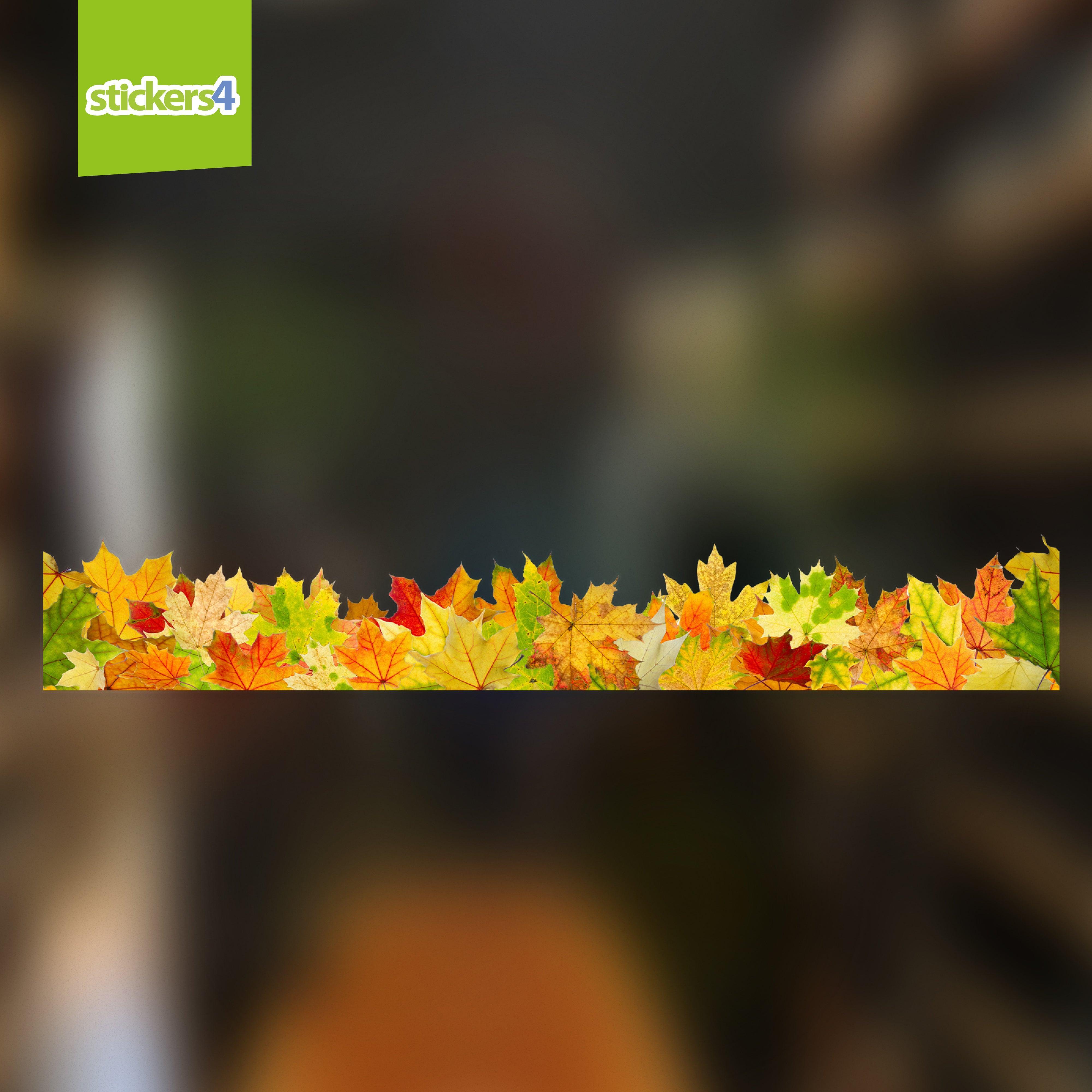 Autumn Leaves Border Window Sticker