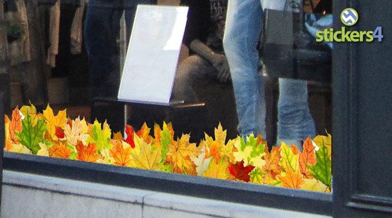 Autumn Leaves Border Window Sticker