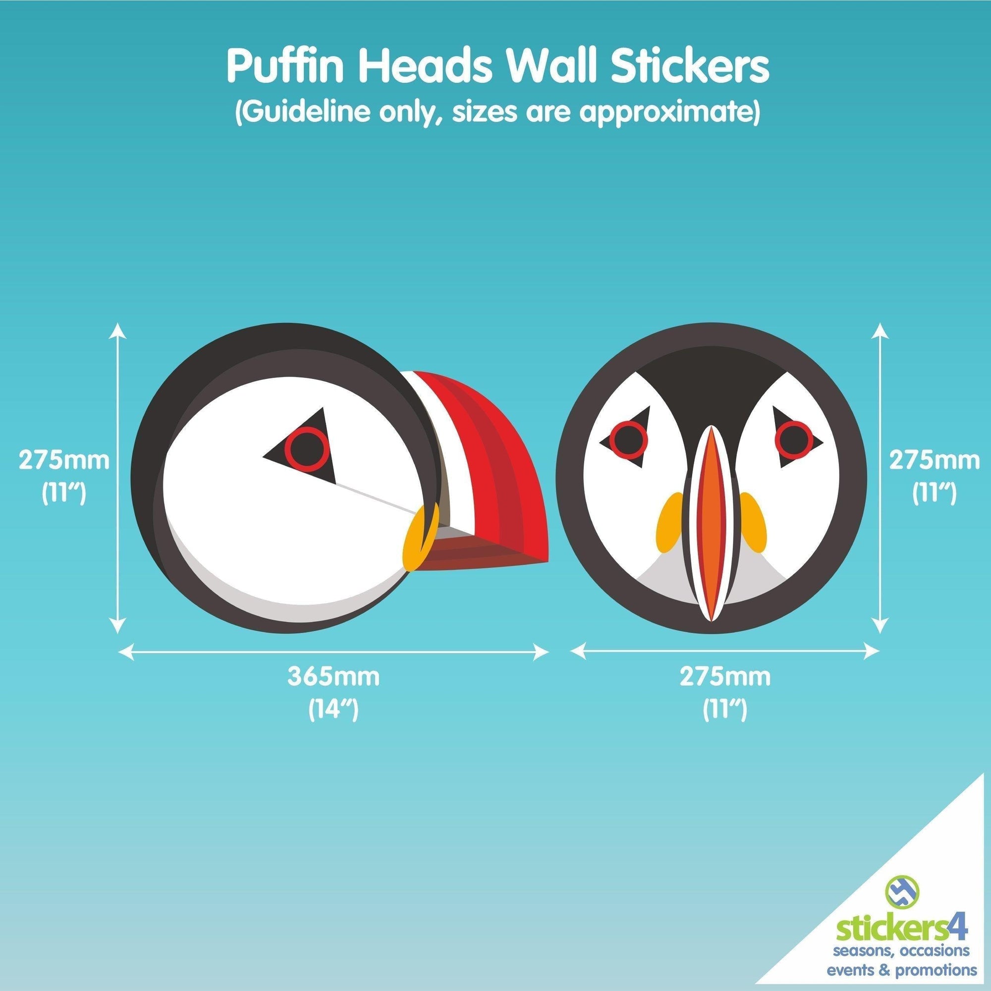 Puffin Head Wall Stickers I Like Birds