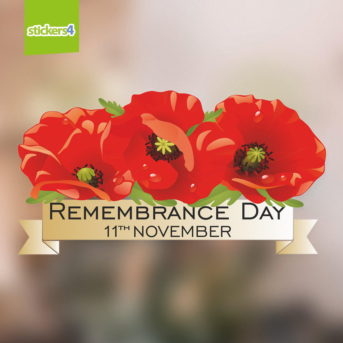 Remembrance Day Banner Date Window Cling Remembrance Window Display