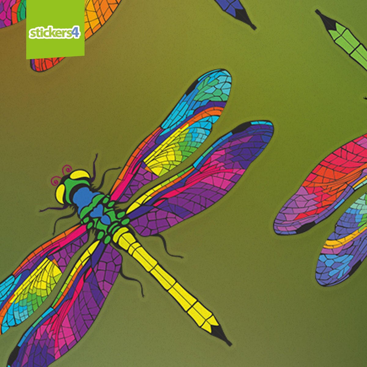 Set of 8 Dragonfly Window Stickers Decorative Bird Strike Prevention