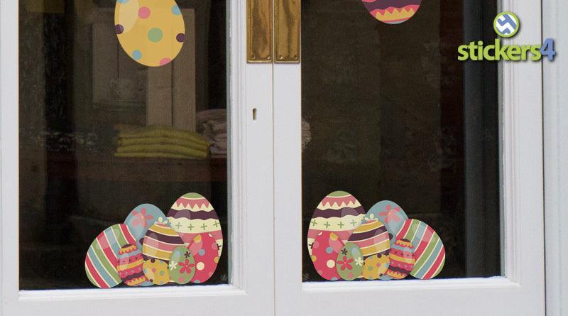 Small Arty Eggs Corners Easter Window Clings Easter