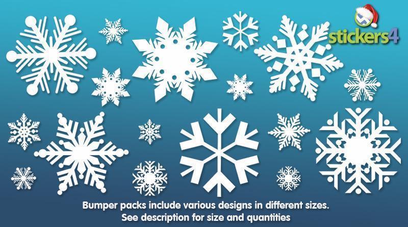 Snowflake Window Stickers: Bumper Pack 3 Christmas Window Display