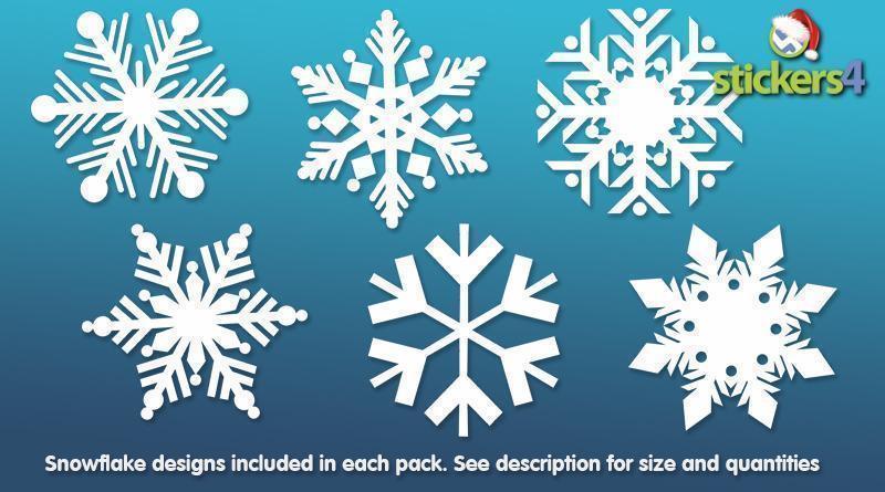 Snowflake Window Stickers: Pack 1 (60 snowflakes @ approx 50mm diameter) Christmas Window Display