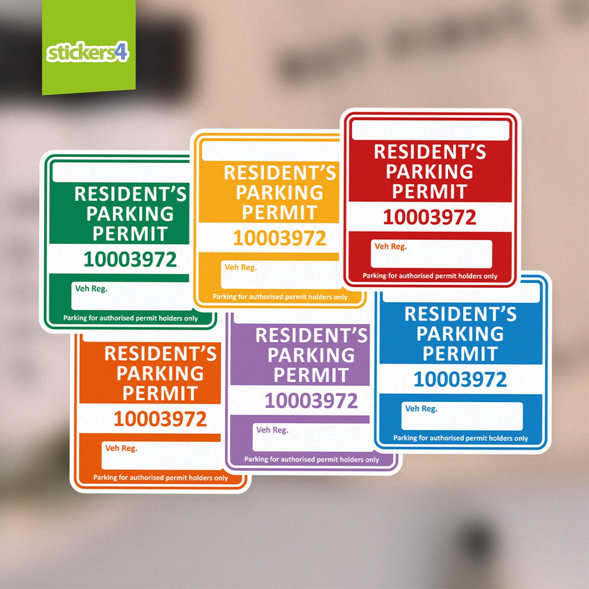 Resident's Parking Permit Window Sticker Your Business