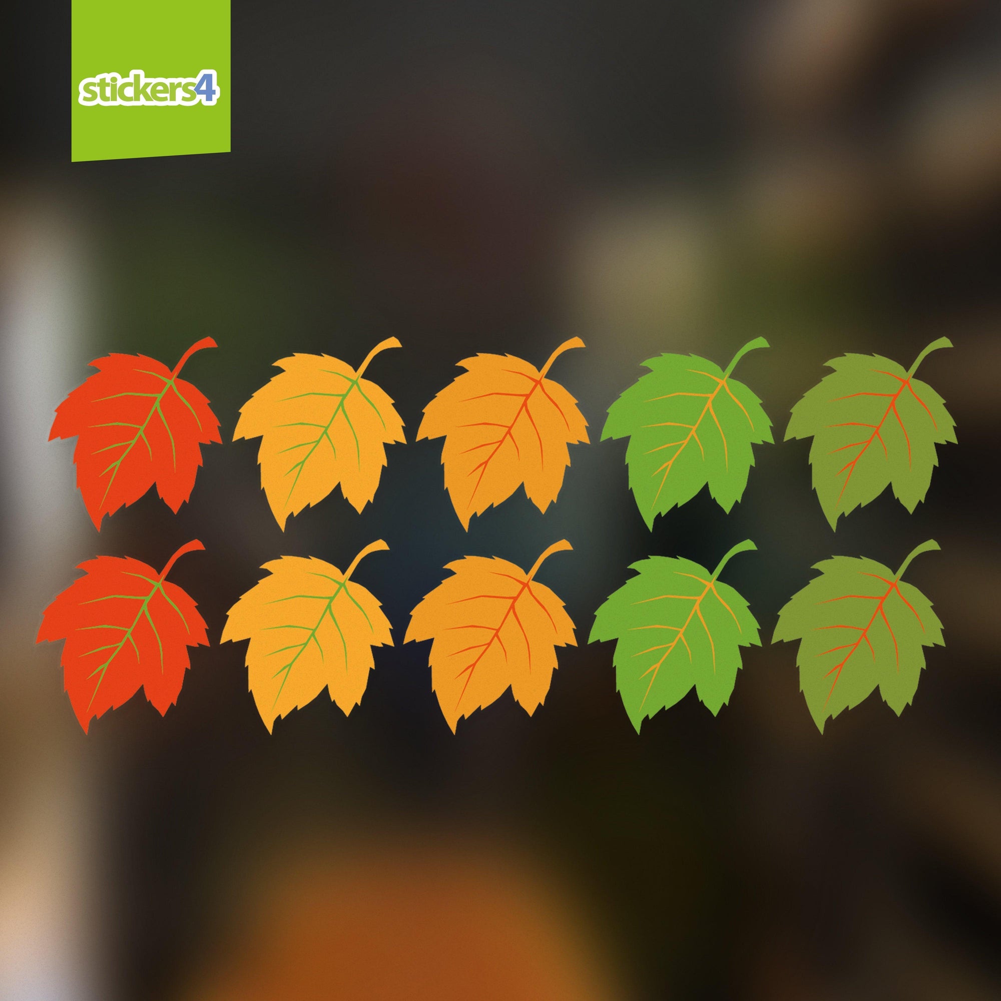 Standard Autumn Leaves Window Stickers - Pack 2 Autumn Window Display