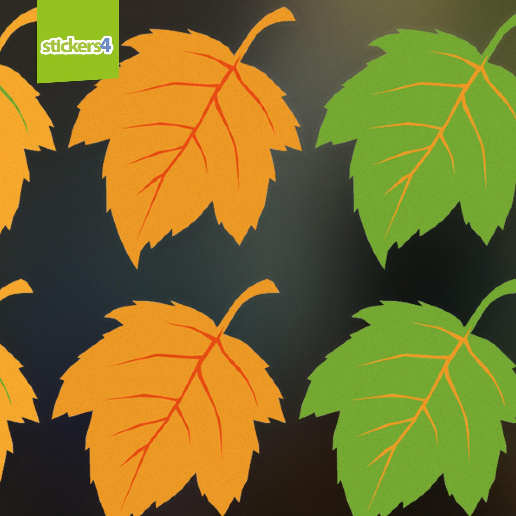 Standard Autumn Leaves Window Stickers - Pack 2 Autumn Window Display