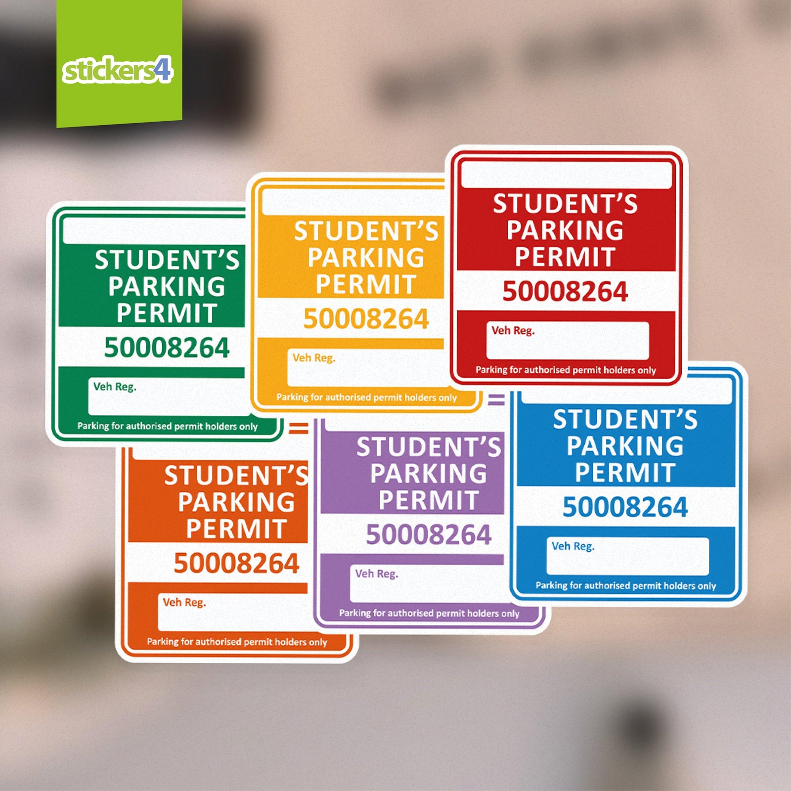 Student's Parking Permit Window Sticker Your Business