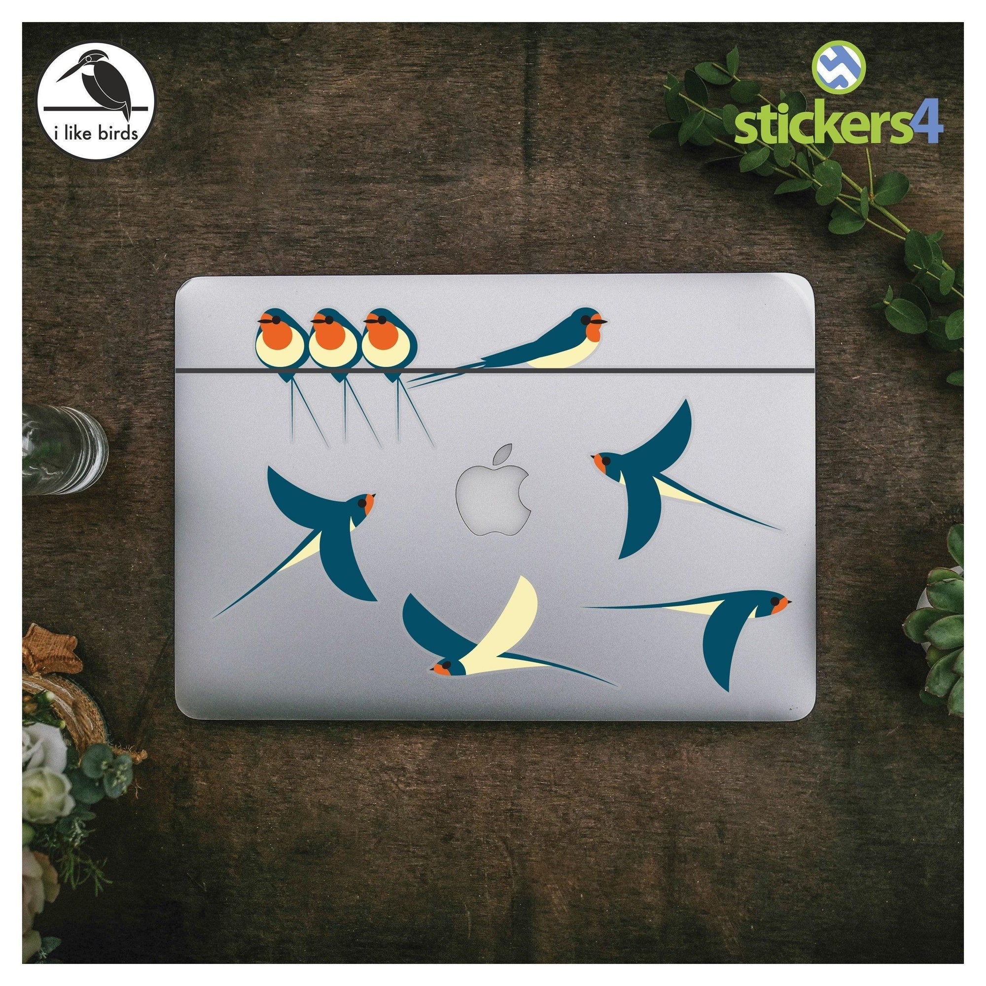Swallows Laptop Sticker Set I Like Birds