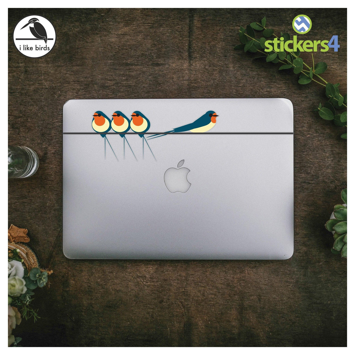 Swallows Laptop Sticker Set I Like Birds