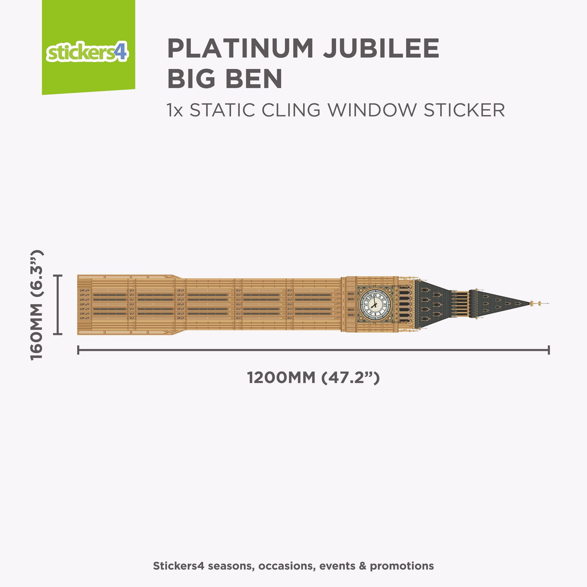 Big Ben - Static Cling Window Sticker 
