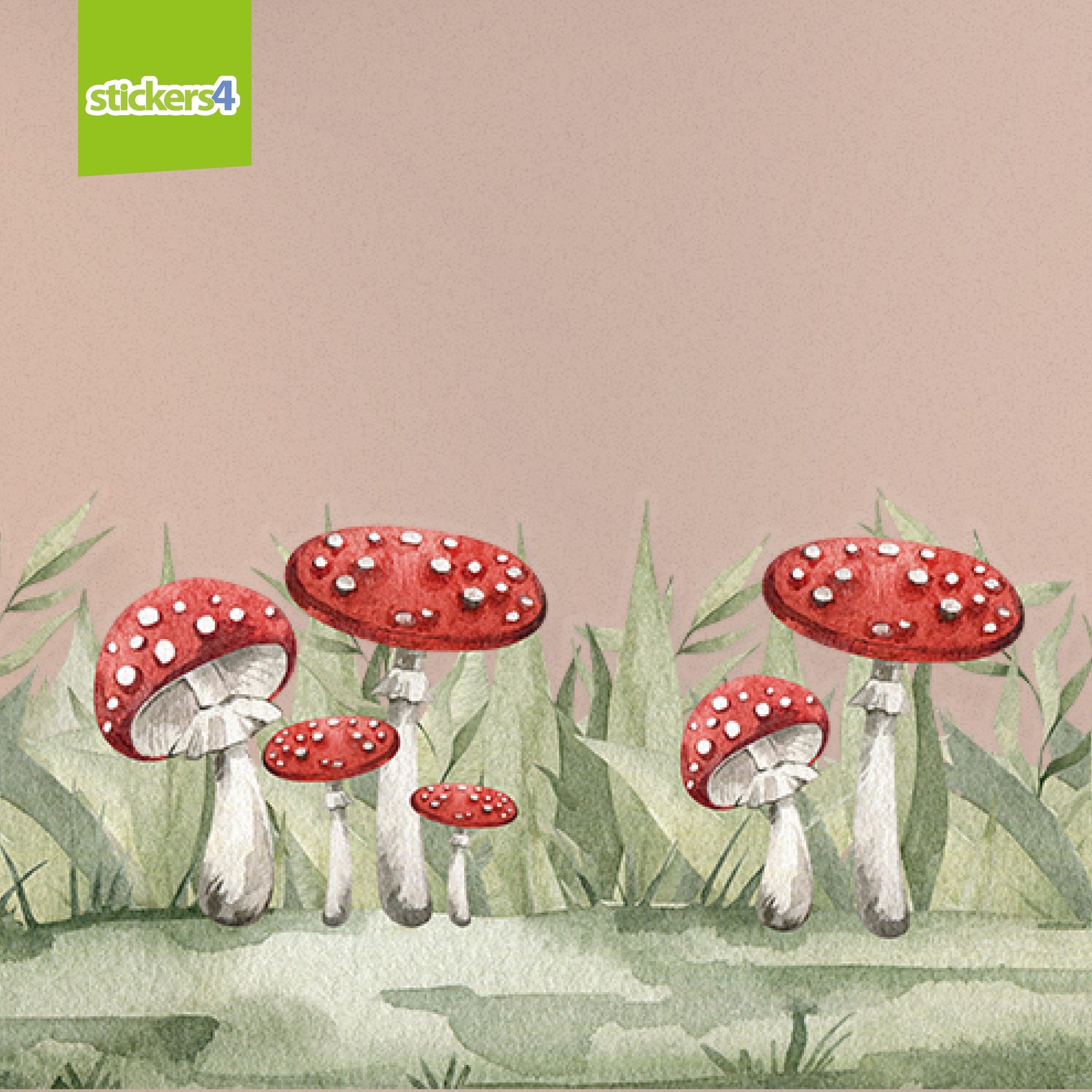 Toadstool border window sticker