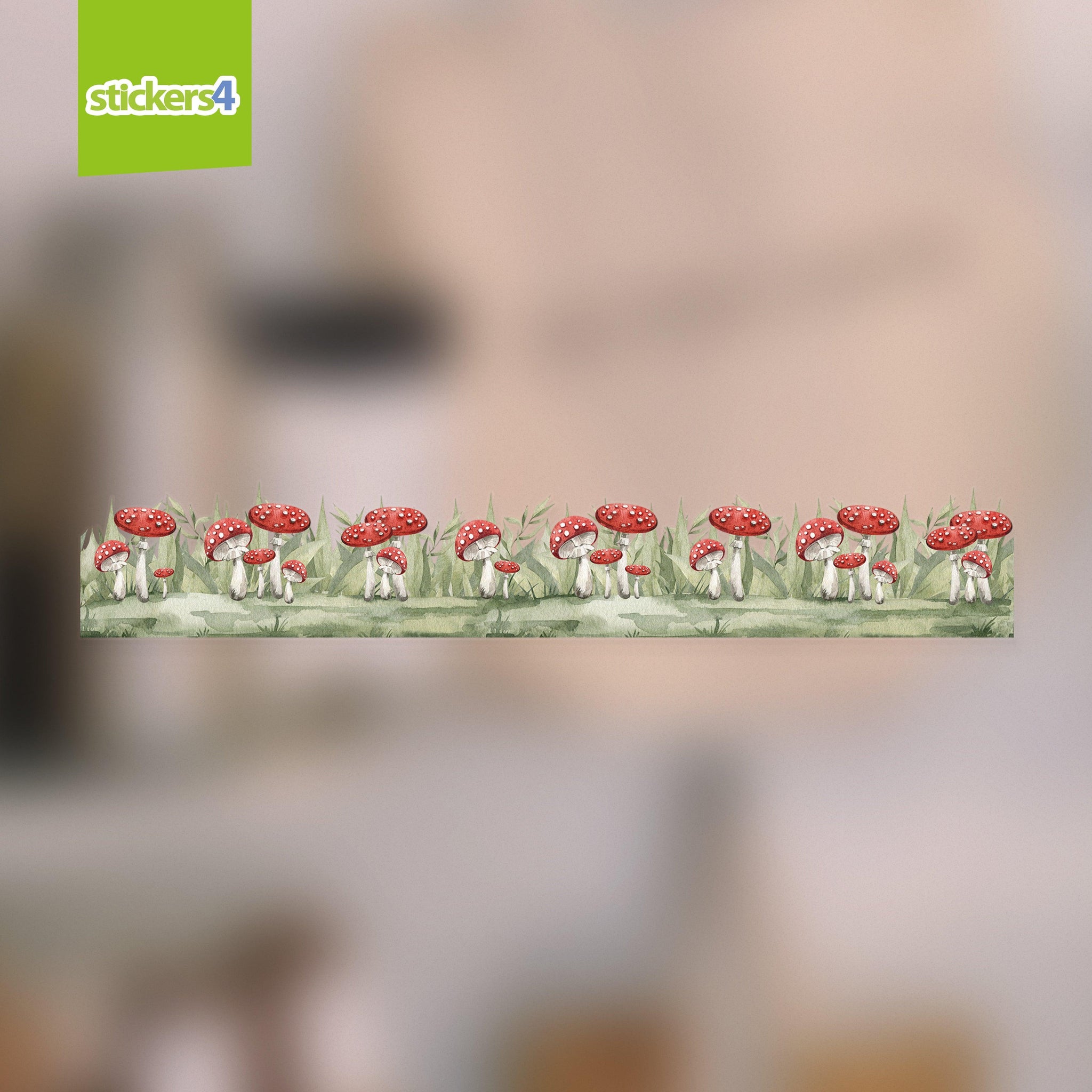 Toadstool border window sticker