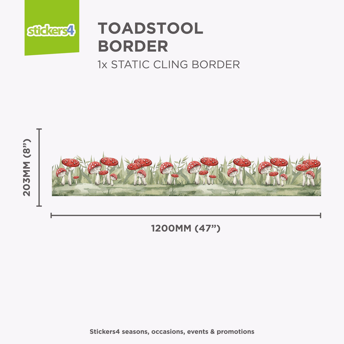 Toadstool Border - Window Sticker Window Display Border