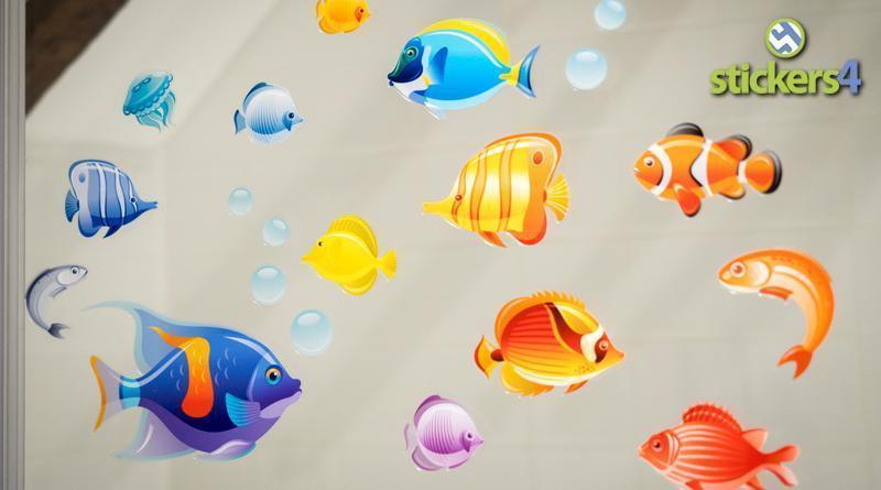 Tropical Fish Double-Sided Static Cling Window Set Perfect Anytime