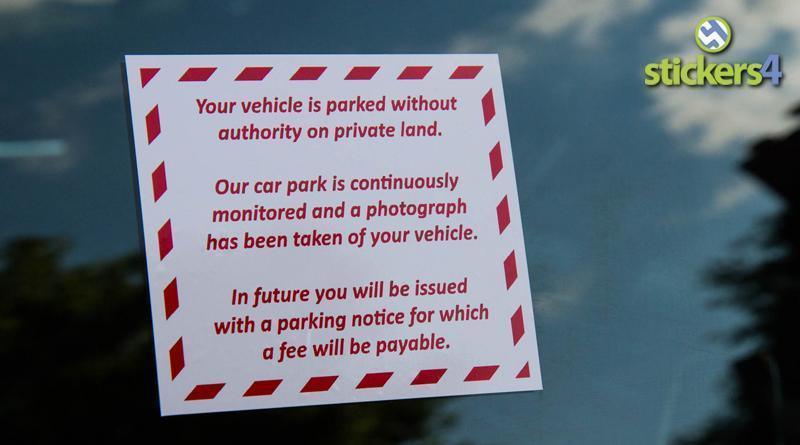 Unauthorised Parking Warning Sticker Your Business