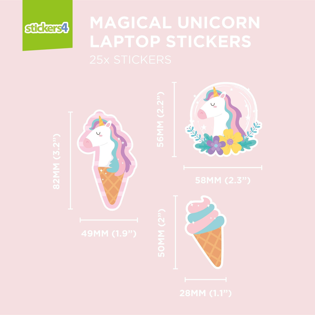 Unicorn Sticker Pack - Perfect Stocking Filler Laptop Sticker