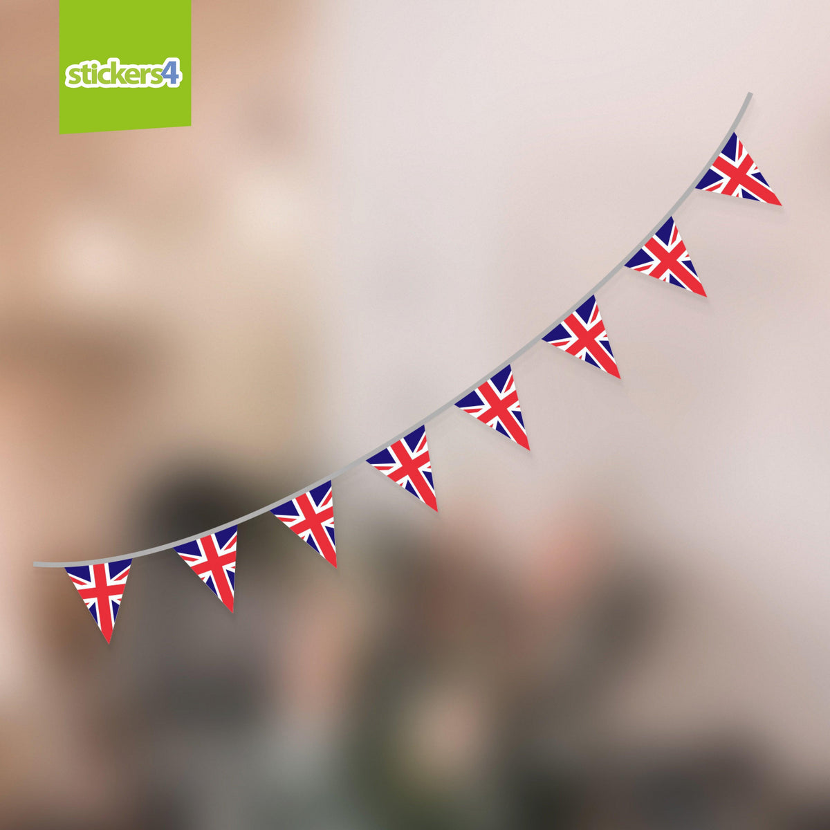 Union Flag Bunting Effect Window Sticker Perfect Anytime