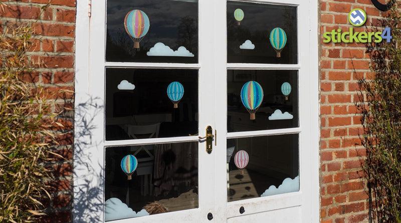 Vintage Hot Air Balloons and Clouds Decorative Window Displays