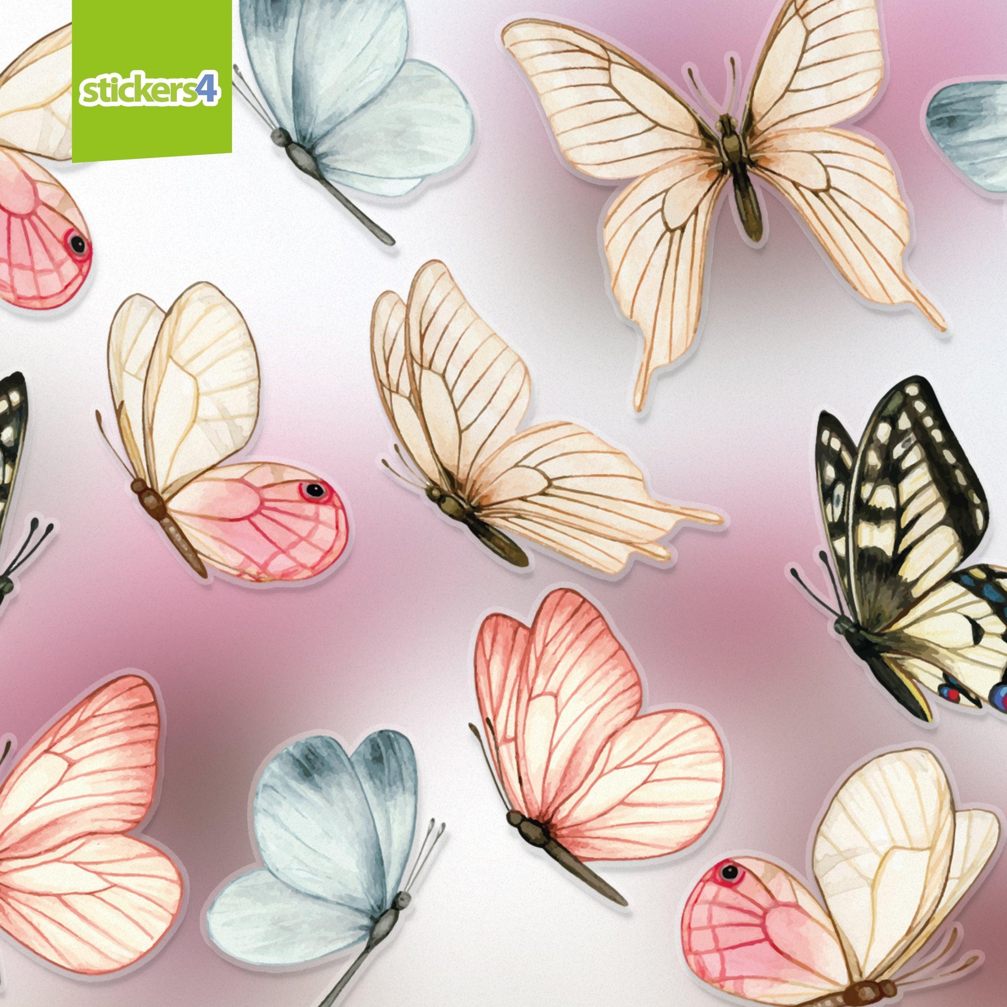 Watercolour Butterfly Window Stickers Decorative Bird Strike Prevention
