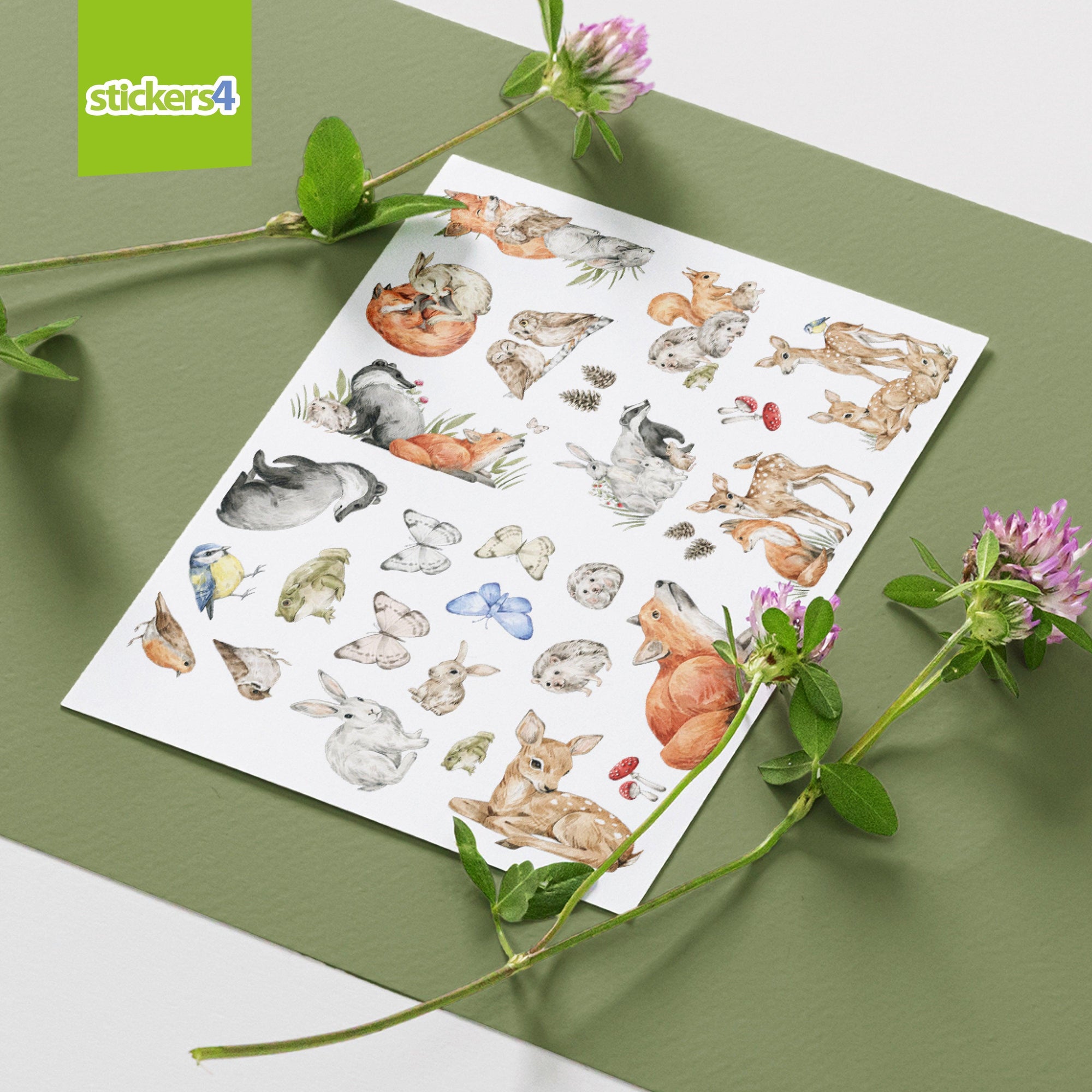 Watercolour Woodland Wildlife Laptop Sticker Pack Laptop Sticker