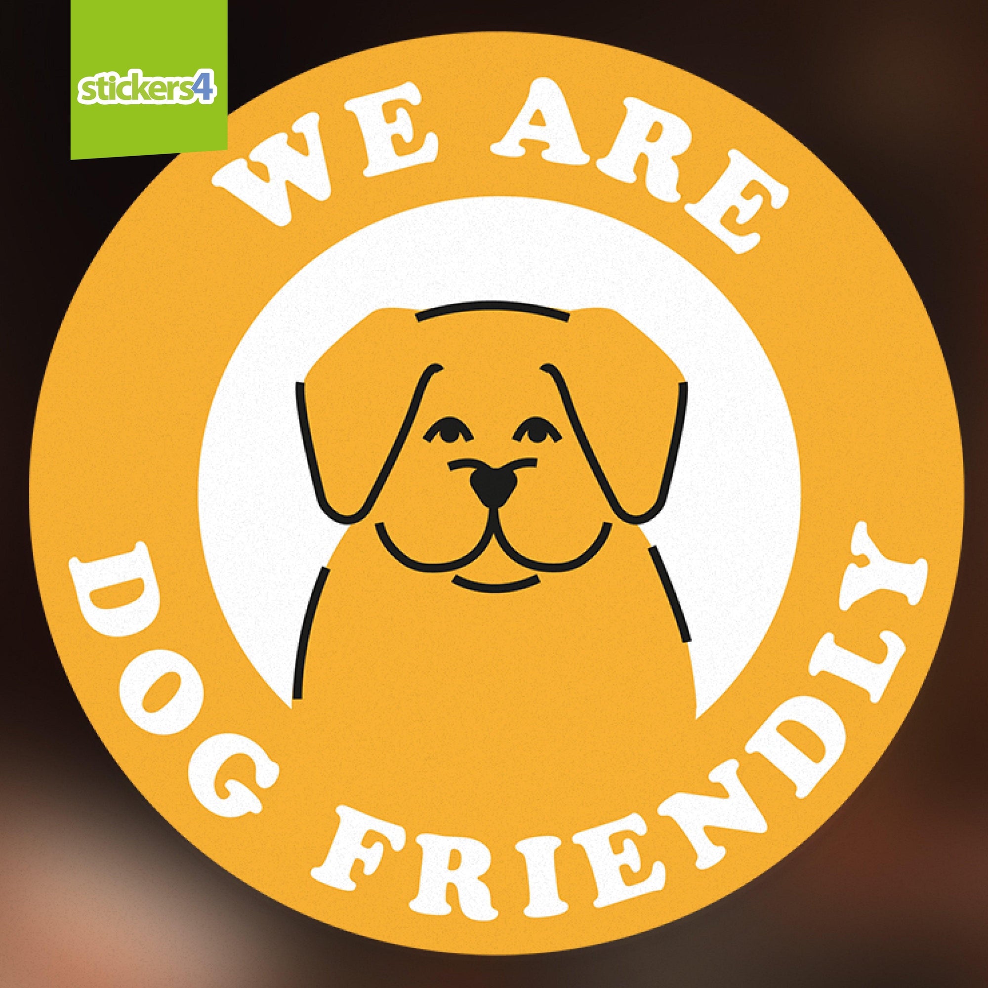 We Are Dog Friendly - Window Cling Sticker Your Business