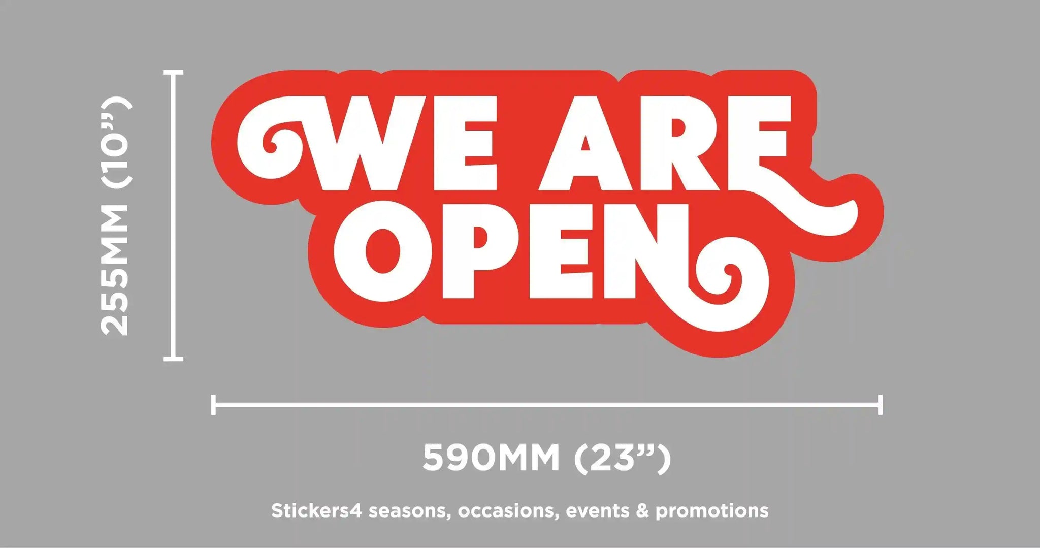 Always Open Sticker We Are Open window cling sticker for shops | Stickers4