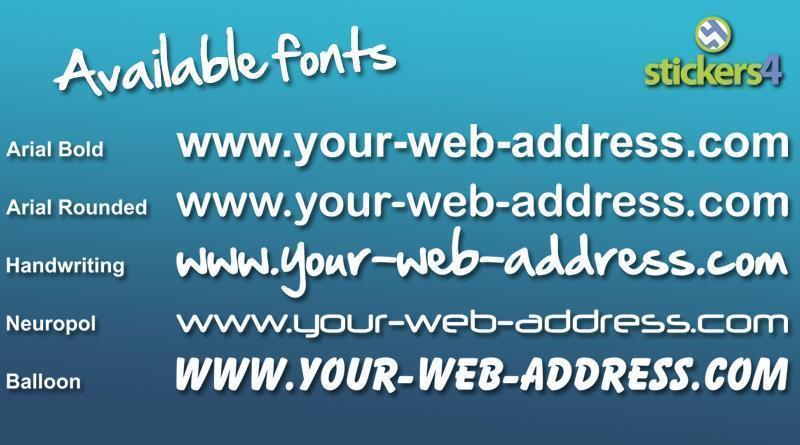 Web address window sticker 750mm Your Business