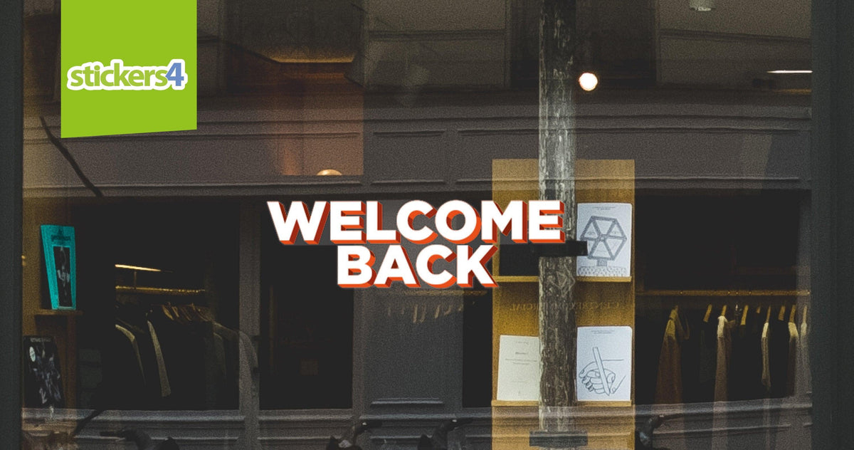 Welcome Back - Signwriting Style Single-sided Window Cling Sticker Your Business
