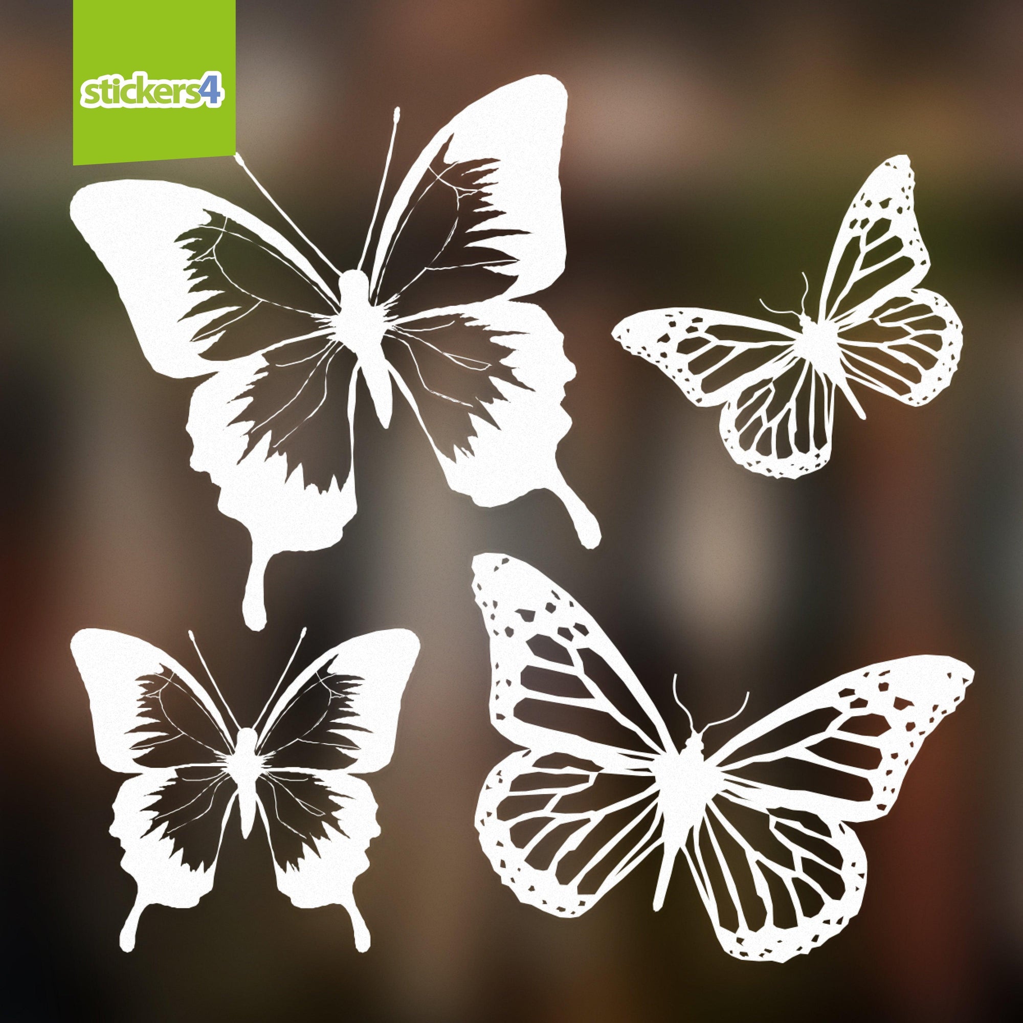 White Static Cling Butterflies (Set of 26) Decorative Bird Strike Prevention