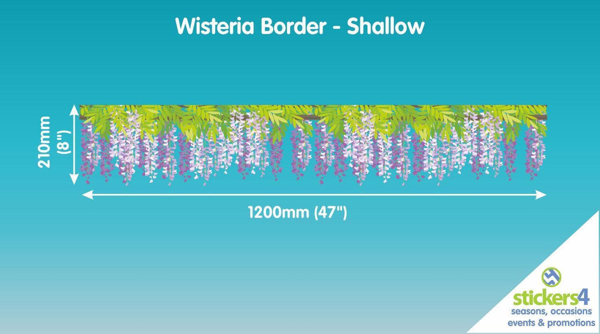 Wisteria Border (Shallow) Window Cling Sticker Seasonal Window Display