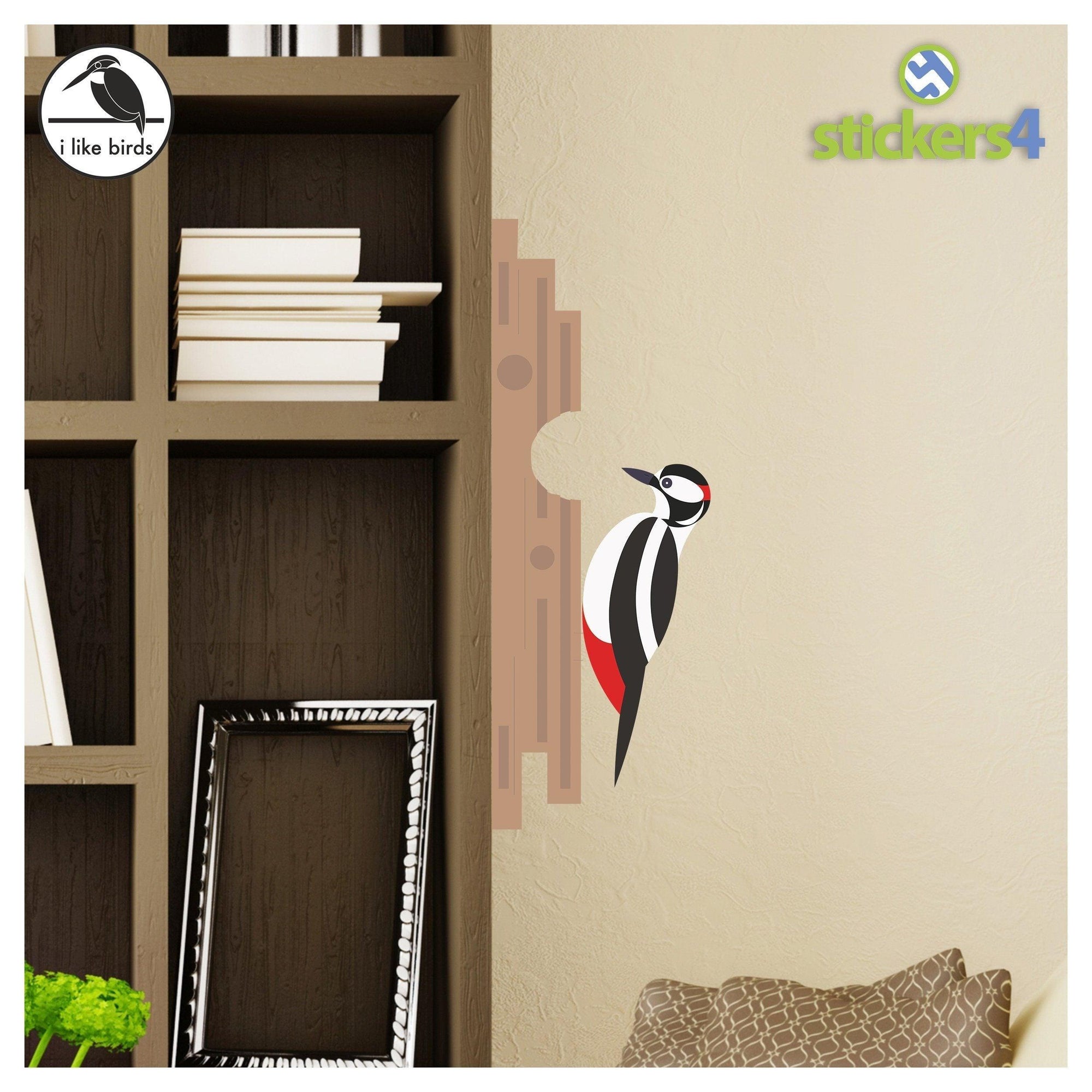 Woodpecker Set of Wall Stickers I Like Birds